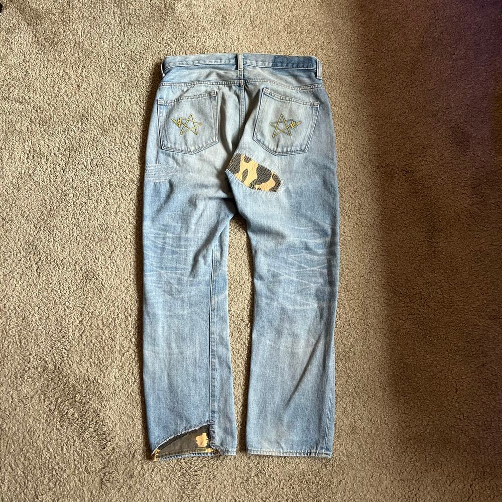 Authentic Bape 2000’s Patchwork Camo Denim Jeans … - image 4